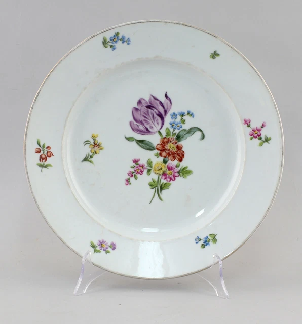 99840656 Porcellana Gebäck-teller Tortiera Blumendekor Dipinto Mano Bordo Dorato