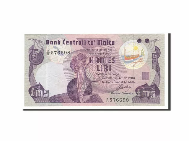 [#160452] Banknote, Malta, 5 Liri, 1979, Undated, KM:35b, EF(40-45)