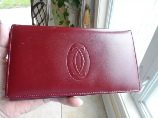 Cartier Burgundy Calfskin Leather Bi-Fold International Wallet