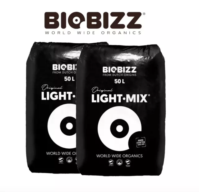 BioBizz Light Mix 2 x 50 Liter Pflanzenerde leicht gedüngt Erde mit Perlite