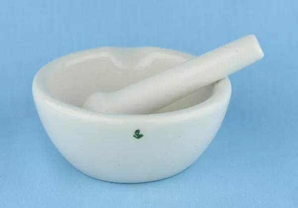 4" PORCELAIN MORTAR & PESTLE 130 mL