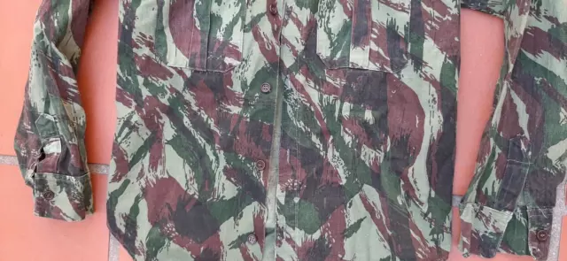 Chemise Camouflée Lézard Portugal Guerre Angola Commando Parachutiste 1960/70 3