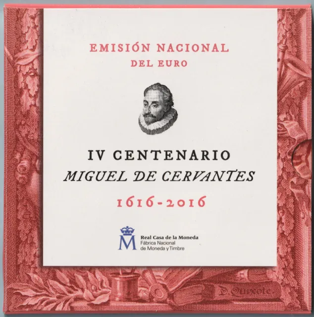 Coffret Espagne 2016 Miguel De Cervantes - 8 Monnaies + 2€ Commemorative