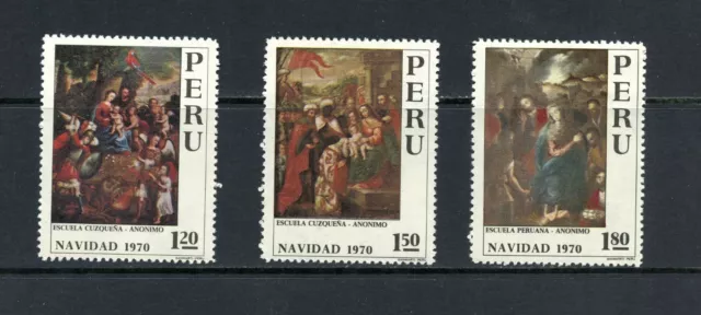 R3499 Peru 1970 art paintings Christmas 3v. MNH