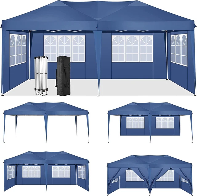Falt Pavillon Partyzelt WASSERDICHT Pavillion Gartenzelt Dachmaß 3x3m oder 3x6m