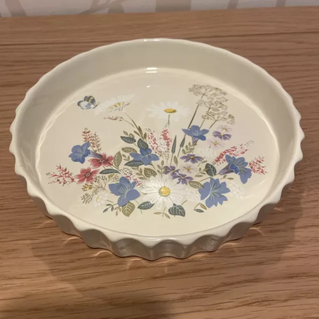 Poole Pottery Springtime Flan Quiche Tart Pie Vintage Flowers 1970’s