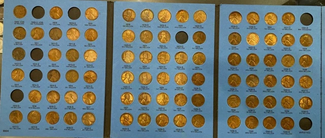 Lincoln Head Cent Collection 1909-1940 Number One - 9004 82 Very Nice Coins