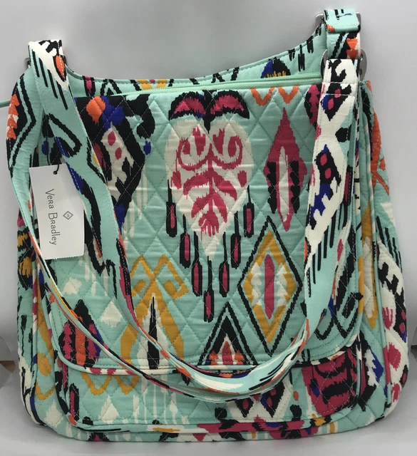 Vera Bradley Hipster Crossbody Messenger Bag Quilted Pueblo Aqua Blue New w/ Tag