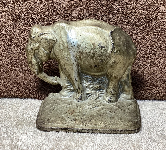 Vtg. Cast Iron Elephant Door Stop Hubley?