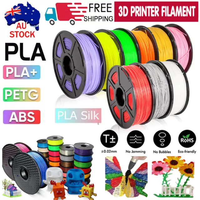 PLA+ SILK PETG PLA 3D Printer Filament 1.75mm 3D Printing Material ≥1KG Spool AU