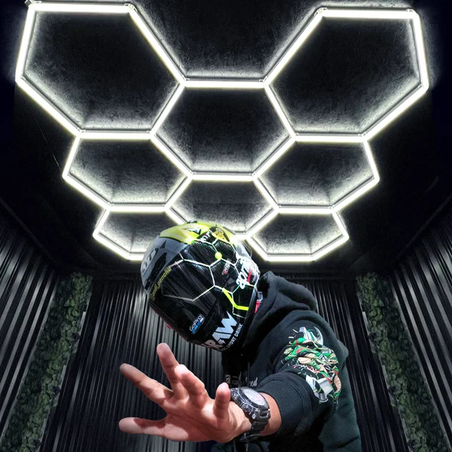 8/11 HEXAGON LED-BELEUCHTUNG Auto Detail Haus Garage Werkstatt ...