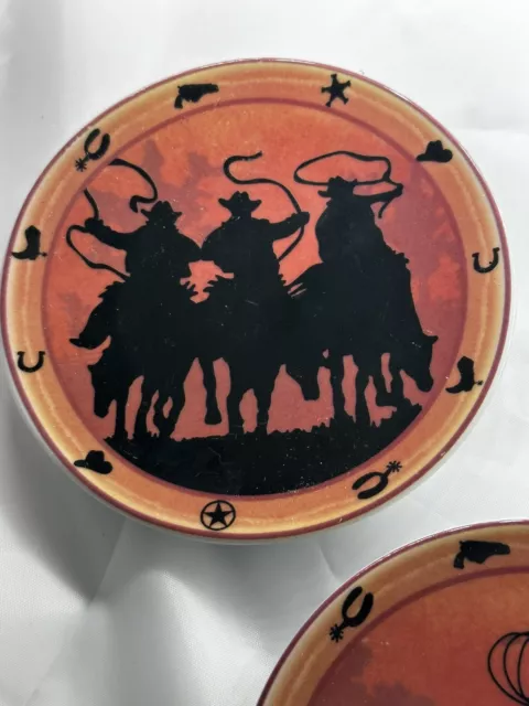 VTG Set of 4 Cowboy & Horse's Western Plates