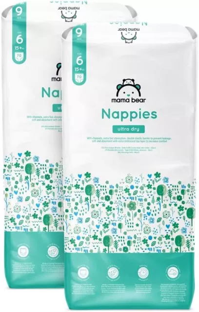 Amazon-Marke: Mama Bear Ultra Dry Windeln Größe 6 (15+ kg) - MONATSBOX, Weiß, 14