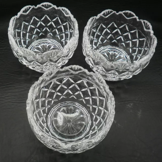 Shannon Crystal Designs of Ireland 3" Votive Candle Holder Small Bowl Set of 3