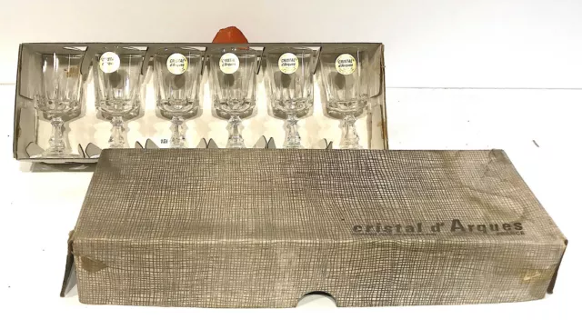 Ancien Service Ensemble De 6 Verres Cristal D'arques