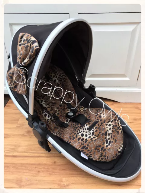Cubiertas de correa de revestimiento universal personalizadas arco grande leopardo Silvercross Icandy ostra
