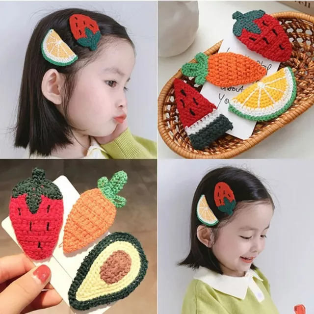 Gestrickter Plüsch Cartoon-Frucht-Haars pangen Bunt Kinder Haarschmuck