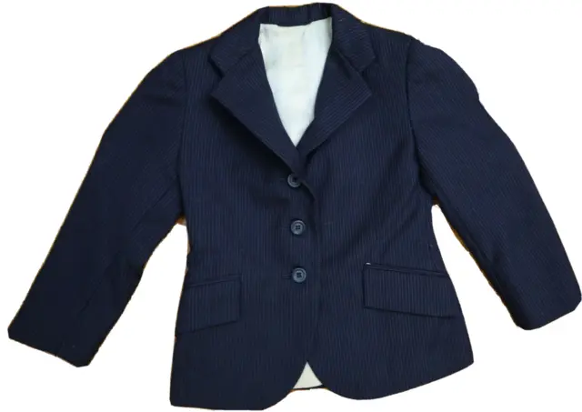 Vintage Boy's Blue Pinstripe Suit Jacket Blazer - The Grand Prix By Frantisi 3X