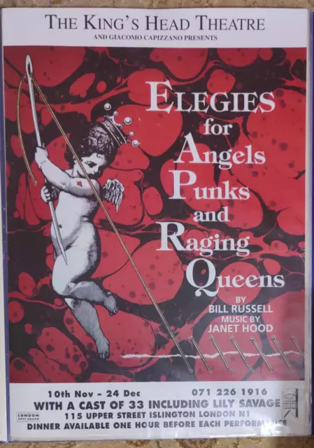 Elegies for Angels Punks and Raging Queens Theatre poster 1992 Lily Savage
