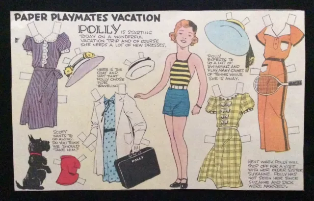 PAPER PLAYMATES, SUNDAY Funnies Paper Doll, 1930s, Newspaper Section ...