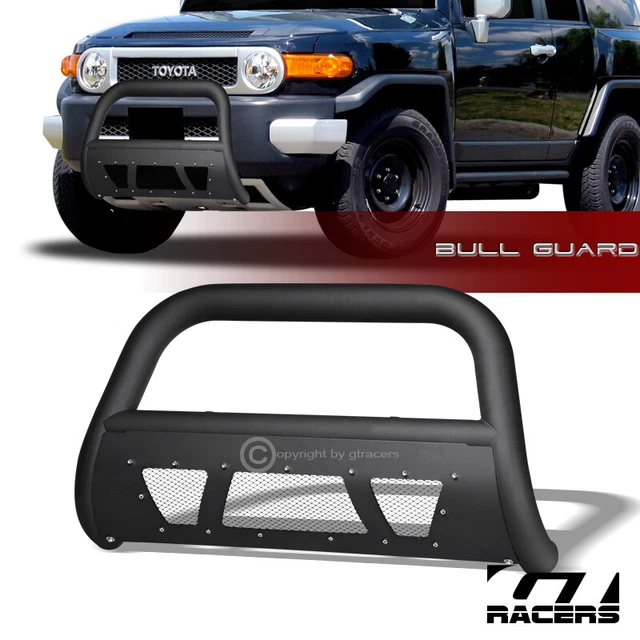 For 2007-2014 Fj Cruiser Matte Blk Studded Mesh Bull Bar Brush Push Bumper Guard