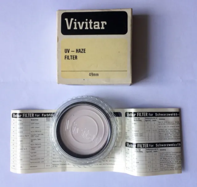 Filtre photo UV VIVITAR 49 mm 1A