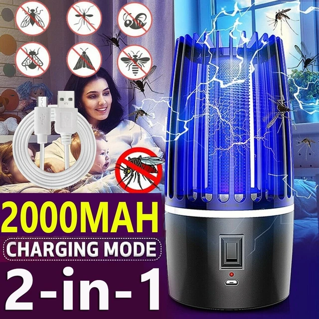Electric Mosquito Killer Light Bug Insects Fly Trap Zapper Lamp USB Rechargeable