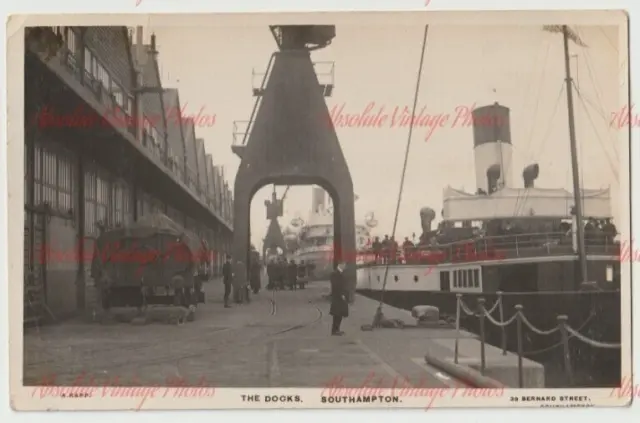 Old Postcard Southampton Docks A. Rapp Marine Photographer Real Photo Used 1913