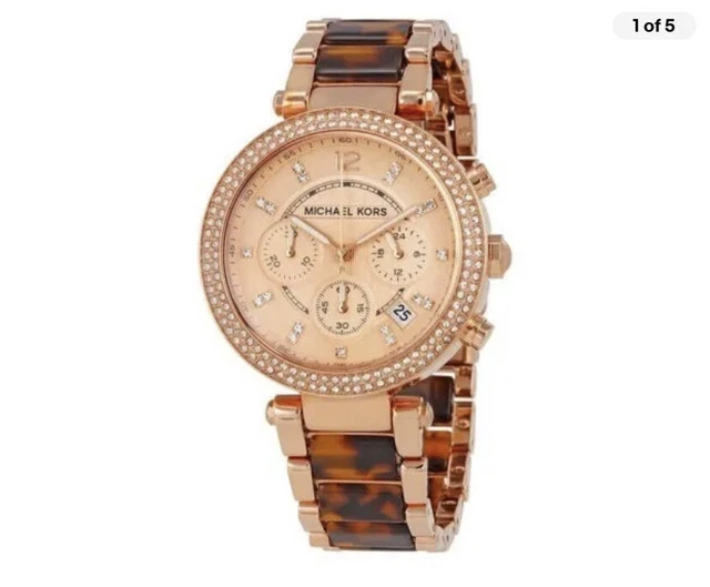 Michael Kors Women's Parker Rose Gold & Tortoise Watch MK5538