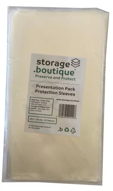 storage.boutique Royal Mail PRESENTATION PACK Protective Sleeves, ARCHIVE STD
