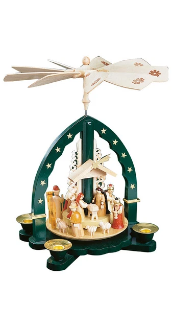 Pyramide de Noël scène de la Nativité, hauteur 27 cm, Erzgebirge.. RG 16087 neuf