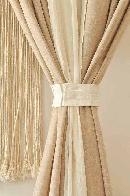 Beautiful Cotton Curtain Holders Tieback 15 Inch Off White for Door set of 2 2