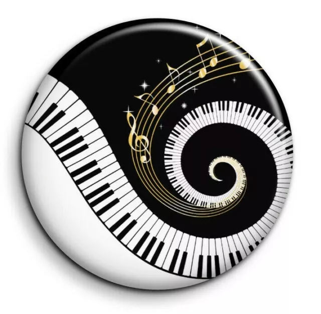 Badge Epingle 38mm Button Pin - Musique - Piano 2