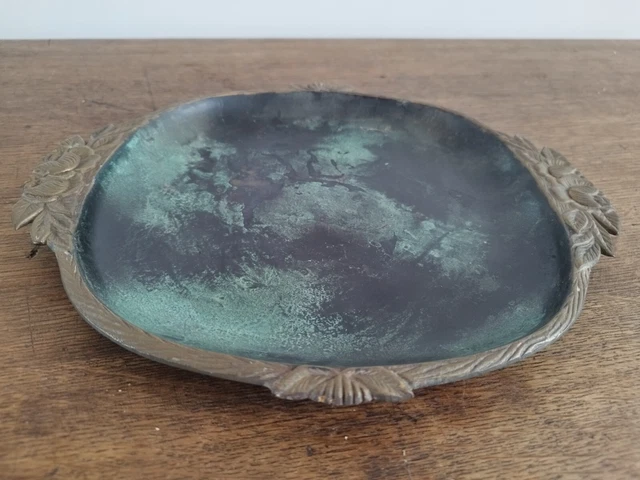 Miroir De Poche Vintage Brodé Fleurs – Années 1930-1950, Cadre Laiton Doré