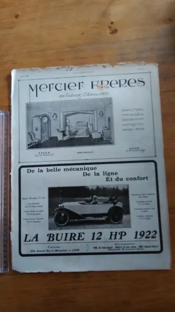 PUBLICITE ANCIENNE - PUB ADVERT 1922 Automobile La Buire 12 HP dos divers