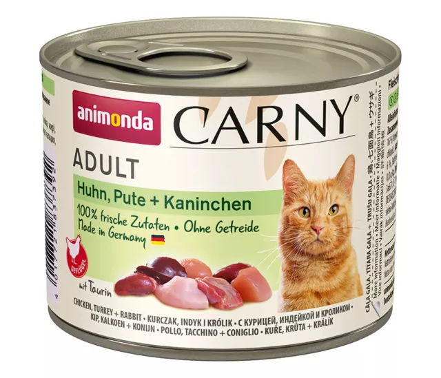 Animonda Carny Adulte Poulet Dinde + Lapin 6x 200 G Nourriture pour Chat Humide