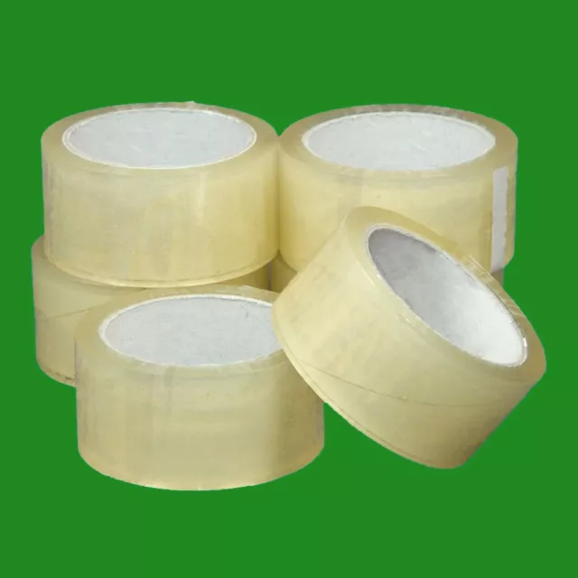 12x Rolls Clear Parcel Packaging Tape, Low Noise, Sealing, Packing, 48mm x 66m