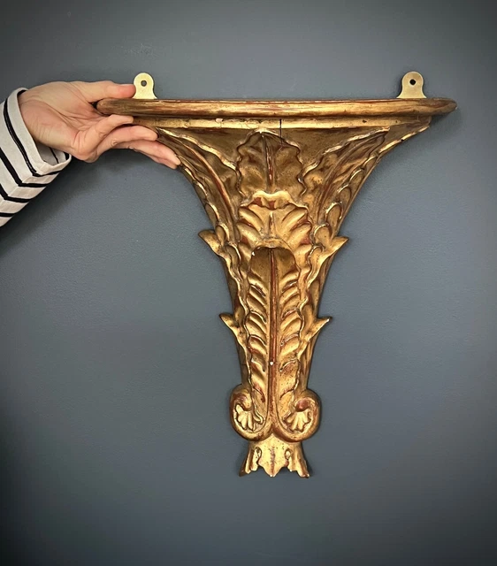 VINTAGE FRENCH WALL BRACKET / SCONCE. ROCOCO, ACANTHUS LEAF. GILT GESSO