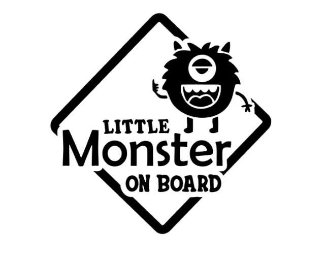 Kleines Monster an Bord Aufkleber Kind Baby Kind Auto Van Aufkleber Fenster Stoßstange Aufkleber