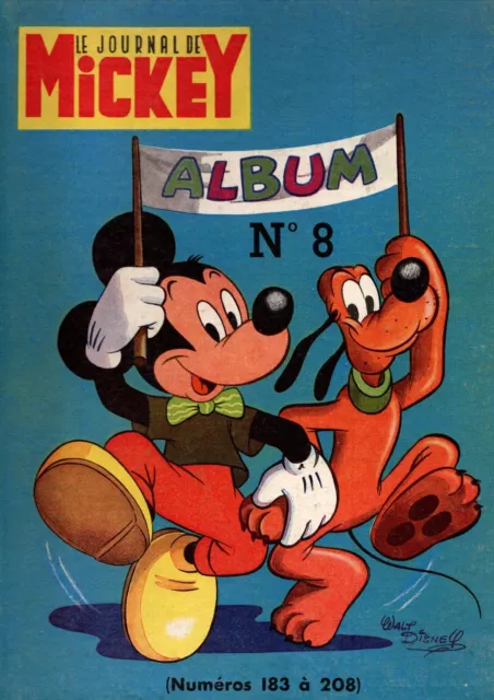 Album Mickey n°8- n°183 à 208 - Le journal de Mickey 1955.  Walt Disney. TBE