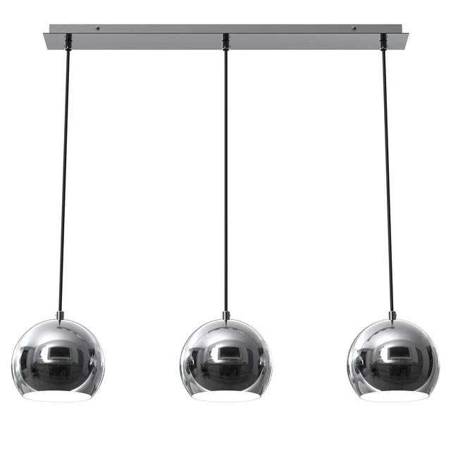 Pendelleuchte Chrom E27 Metall Kugel Schirm HAYDEN Hängelampe Esszimmer