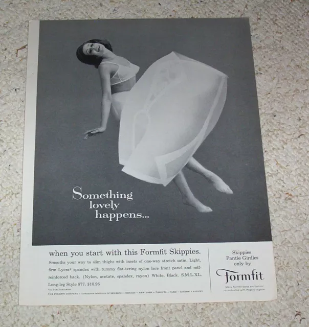1962 PRINT AD -Formfit Skippies pantie girdle Laughter Bra sexy girl lingerie  AD $6.99 - PicClick