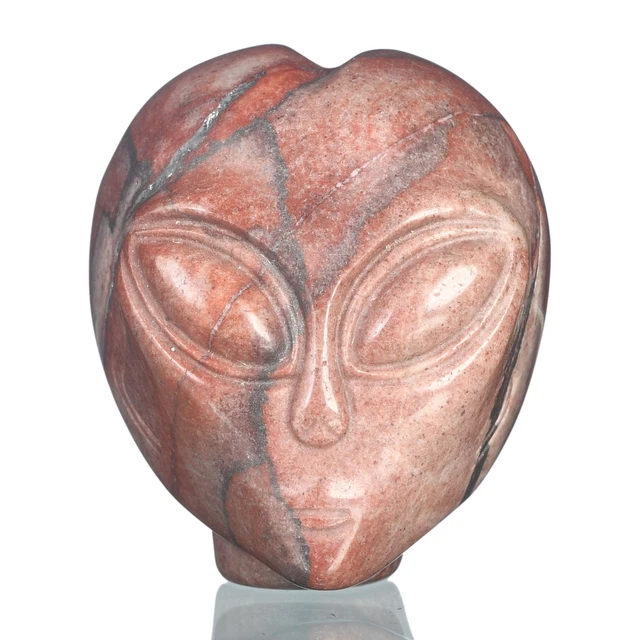 Escultura de calavera alienígena tallada a mano con imagen natural de Amercia de 1,57" #36F17