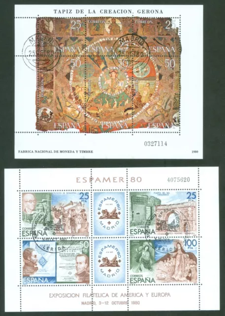 España 1980 - 2 Hb. Tapiz Creación / Espamer'80 - Con Matasellos Primer Día