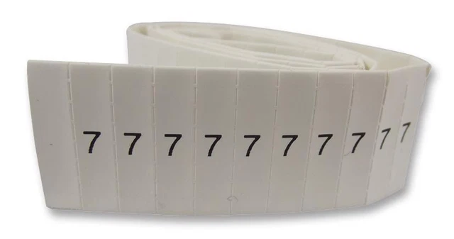 PRO POWER - Pre-Printed Heat Shrinkable Cable Marker, 7, White, 12mm, 100 Pack