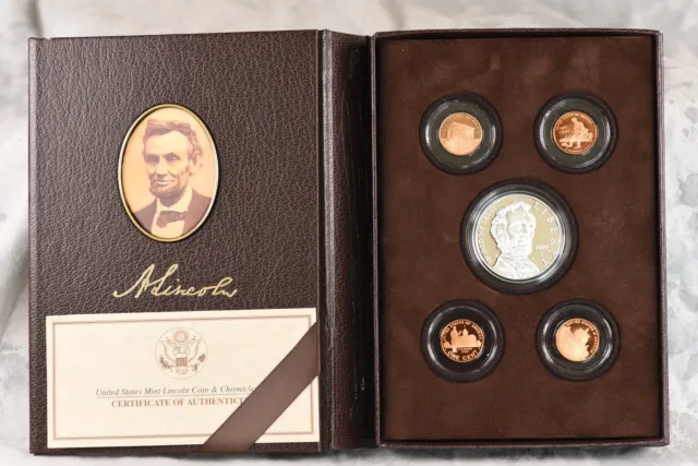 2009-P Abraham Lincoln Coin and Chronicles Silver and Bronze 5-Coin Proof Set