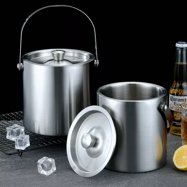 Stainless Steel Insulated Chilling Ice Bucket Wine Beer Cooler Champagne Bucket