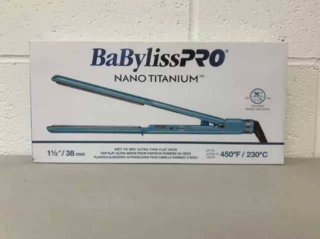 BaByliss PRO Nano Titanium 1-1/2" Wet to Dry Ultra-Thin Flat Iron Straightener