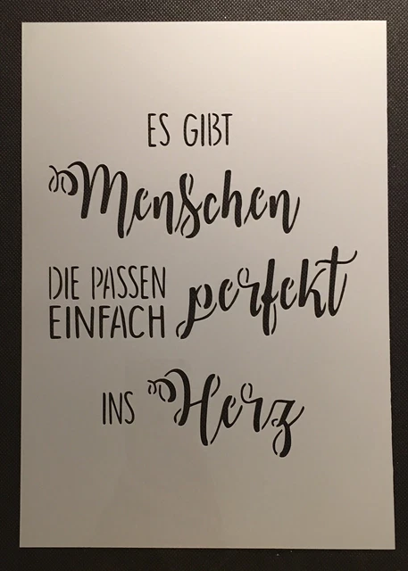 SHABBY CHIC 2XA4SCHABLONE Schild Glück Schmetterling Familie Spruch