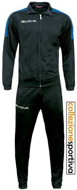 TUTA UOMO/DONNA GIVOVA REVOLUTION TRAINING PERÙ SPORT RELAX - TR033 nero/azzurro